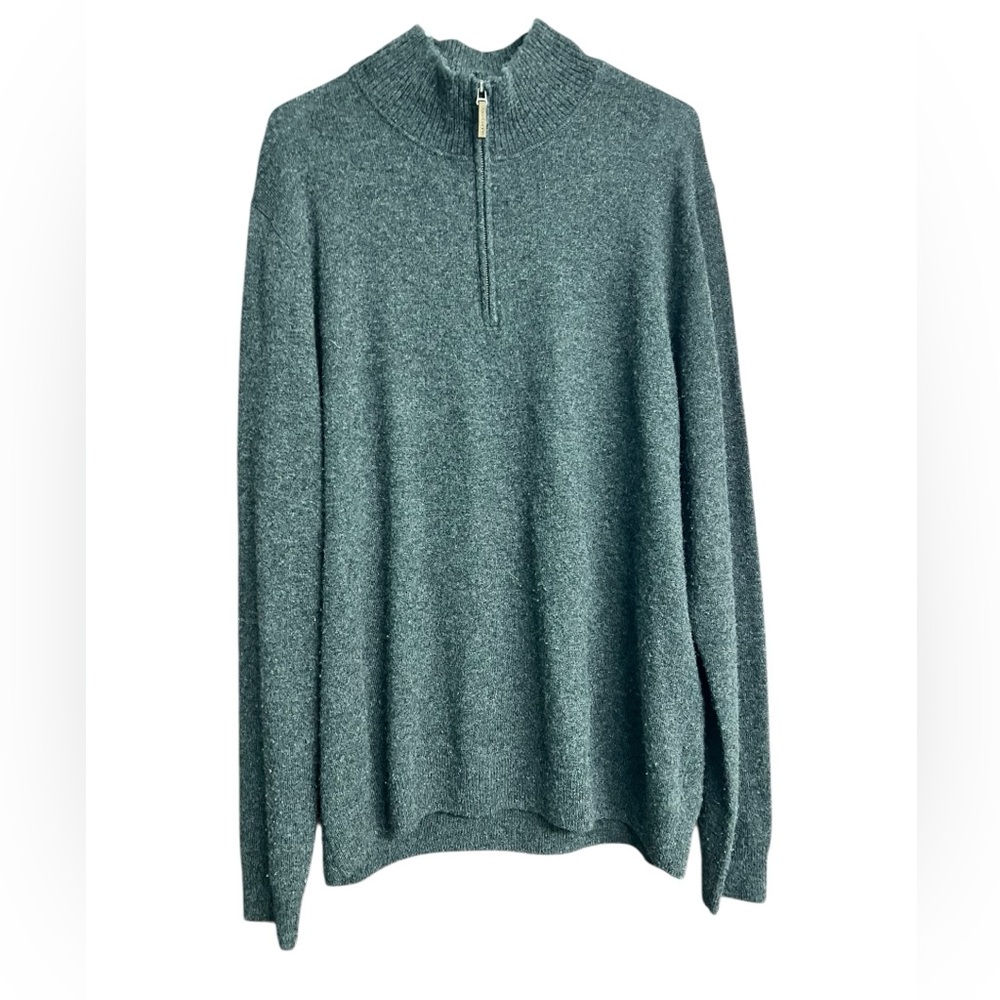 Nordstrom 100% Cashmere Men's Gray‎ Sweater with Half-Zip size XL